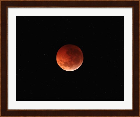 Framed totality phase of a lunar eclipse during the 2010 solstice Print