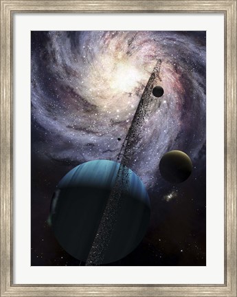 Framed Indra, a fast spinning gas giant generating tremendous tidal forces Print