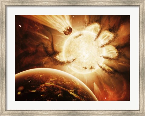 Framed Hand of Destiny Nebula is devouring the star Abigor Print