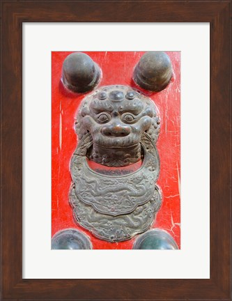 Framed Door knocker, Hall of Consolation, Forbidden City, Beijing, China Print