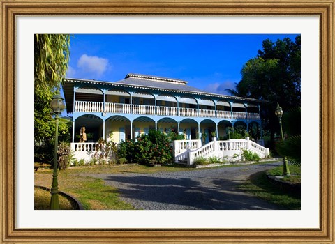 Framed Creole Architecture on Mahe Island, Seychelles Print
