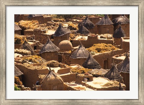 Framed Flat And Conical Roofs, Village of Songo, Dogon Country, Mali, West Africa Print