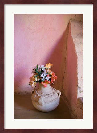 Framed Flowers and Room Detail in Dessert House (Chez Julia), Merzouga, Tafilalt, Morocco Print