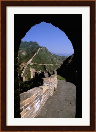 Framed Great Wall of China Viewed through Doorway, Beijing, China Print