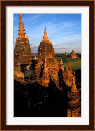 Framed Ancient Temples and Pagodas at Sunrise, Myanmar Print