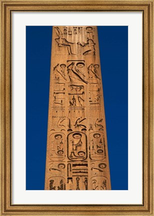Framed Egypt, Temple of Luxor, Hieroglyphics, Obelisk of Ramesses II Print