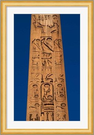 Framed Egypt, Temple of Luxor, Hieroglyphics, Obelisk of Ramesses II Print
