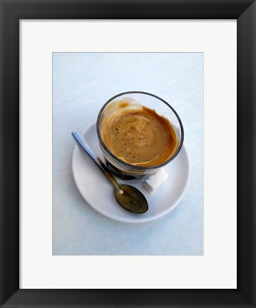 Framed Espresso Drink at Cafe in Essaouira, Morocco Print