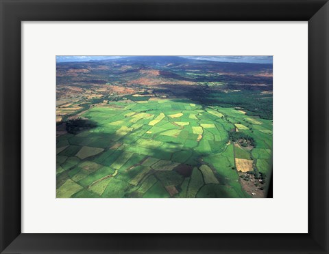 Framed Aerial View of Fields in Northern Madagascar Print