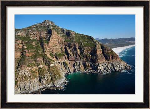 Framed Aerial view of Chapman&#39;s Peak Drive, Cape Town, South Africa Print