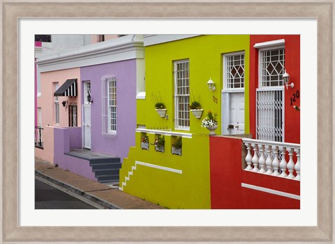 Framed Colorful houses, Bo-Kaap, Cape Town, South Africa Print