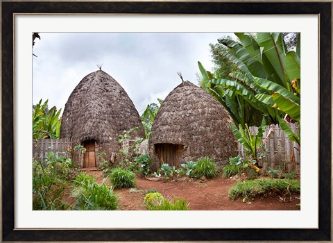 Framed Dorze in the Guge Mountains, Ethiopia Print