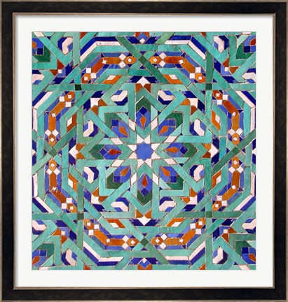 Framed Hassan II Mosque Mosaic, Casablanca Print