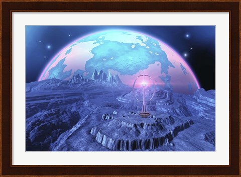 Framed Colony on Alien Moon Print