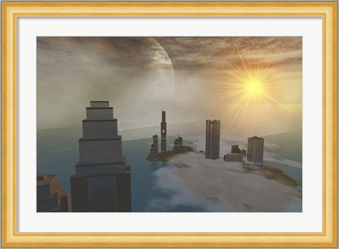 Framed fantasy science fiction world on another planet Print
