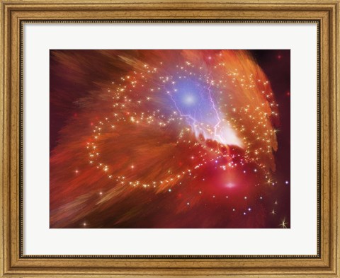 Framed Orange Nebula Print