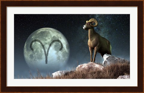 Framed Aries is the first astrological sign of the Zodiac Print