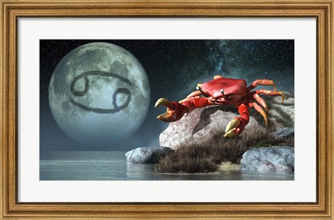 Framed Cancer is the fourth astrological sign of the Zodiac Print