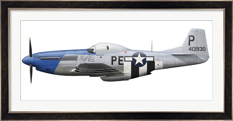 Framed P-51D Mustang assigned to the 328th Fighter Squadron Print