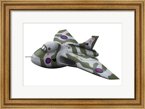 Framed Cartoon illustration of a Royal Air Force Vulcan bomber Print