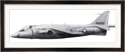 Framed Illustration of a Hawker P1127 Kestrel Print