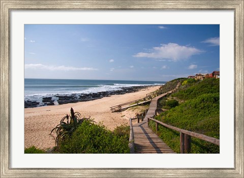 Framed Jeffrey&#39;s Bay boardwalk, Supertubes, South Africa Print