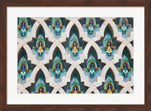 Framed MOROCCO, Hassan II Mosque, Islamic Tile Detail Print