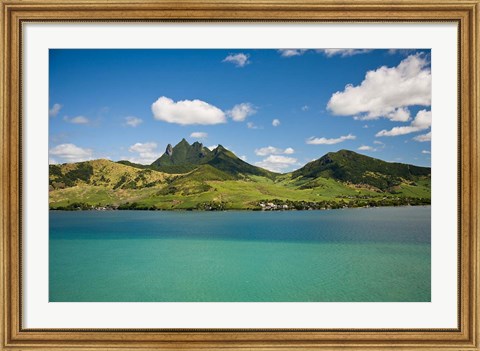 Framed Lion Mountain, South East Mauritius, Africa Print