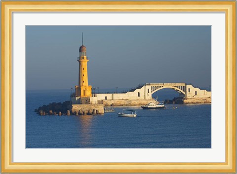 Framed Lighthouse, Alexandria, Mediterranean Sea, Egypt Print