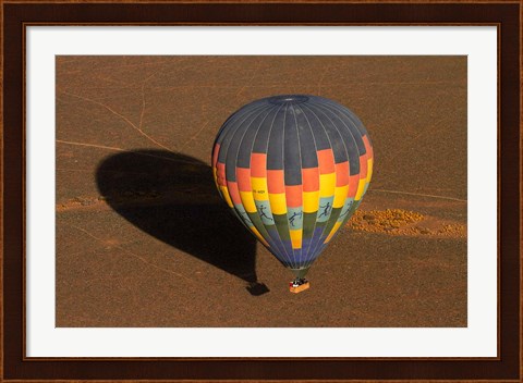 Framed Hot air balloon over Namib Desert, near Sesriem, Namibia, Africa. Print