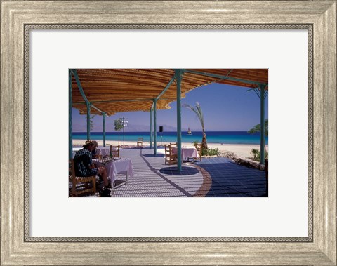 Framed Hotel Coral Hilton Restaurant on the Red Sea, Egypt Print