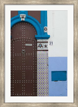 Framed MOROCCO, Rabat: Kasbah des Oudaias, Doorway Detail Print