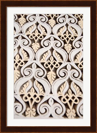 Framed Islamic patterns on Mahakma Law Courts, Morocco Print