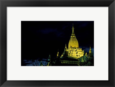 Framed Night View of Ananda Pahto, Myanmar Print