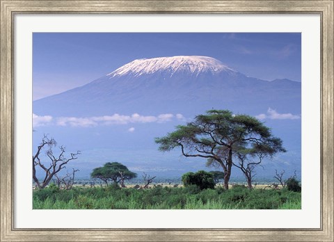 Framed Mount Kilimanjaro, Amboseli National Park, Kenya Print