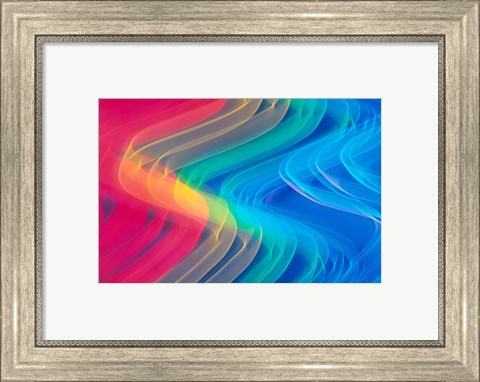 Framed Wavy Neon Colors and Lighting with Nightzoom Print