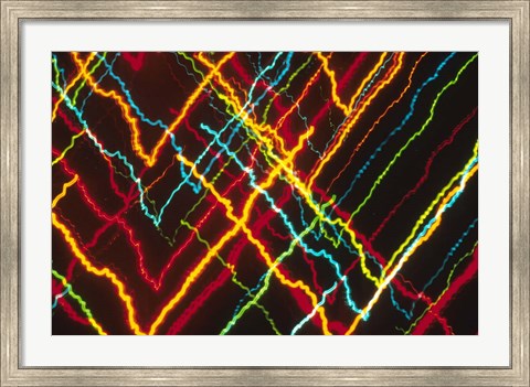 Framed V-Shaped Neon Colors and Lighting with Nightzoom Print