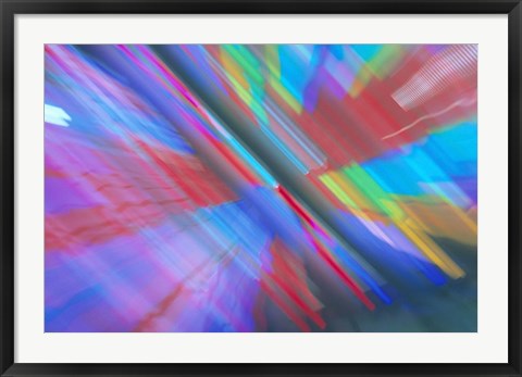 Framed Multi Colored Neon Lighting with Nightzoom Print