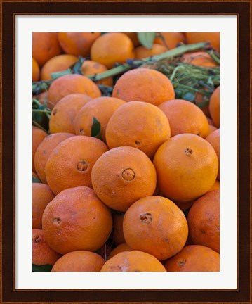 Framed Oranges for sale in Fes market Morocco Print