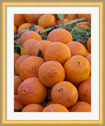 Framed Oranges for sale in Fes market Morocco Print