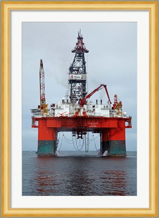 Framed Oil Rig, Walvis Bay, Namibia, Africa. Print