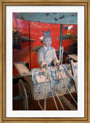 Framed Replica chariot, Imperial burial site, Xian, China Print