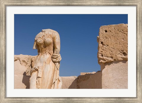 Framed Headless Statue, Sabratha Roman Site, Tripolitania, Libya Print