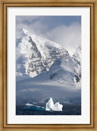 Framed Rugged Mountains Bordering Gerlache Strait, Antarctica Print