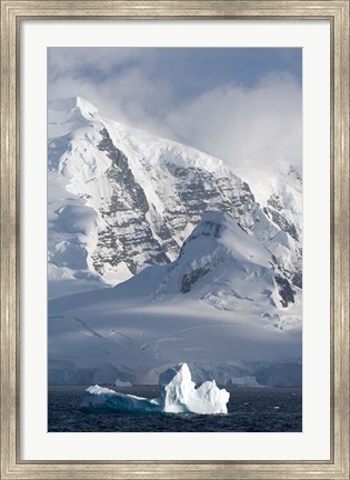 Framed Rugged Mountains Bordering Gerlache Strait, Antarctica Print