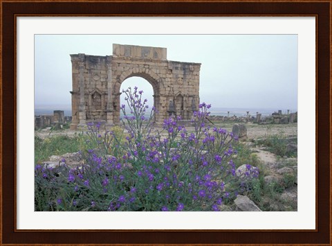 Framed Ruins of Triumphal Arch in Ancient Roman city, Morocco Print
