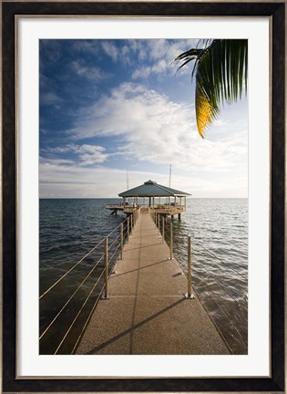 Framed Seychelles, Anse Bois de Rose, Coco de Mer Hotel pier Print