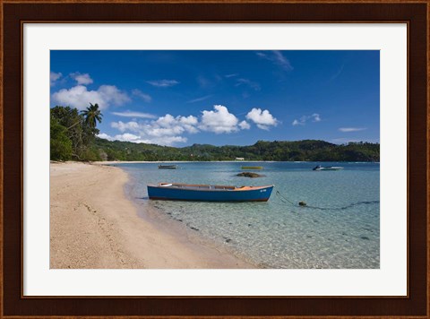 Framed Seychelles, Mahe Island, Anse Boileau, beachfront Print