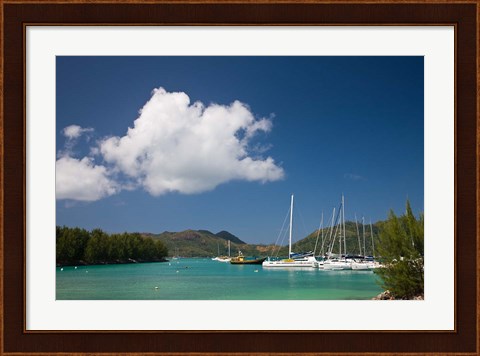 Framed Seychelles, Praslin Island, Baie St. Anne bay Print