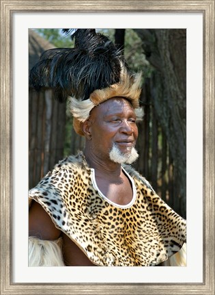 Framed South Africa, KwaZulu Natal, Zulu tribe chief Print